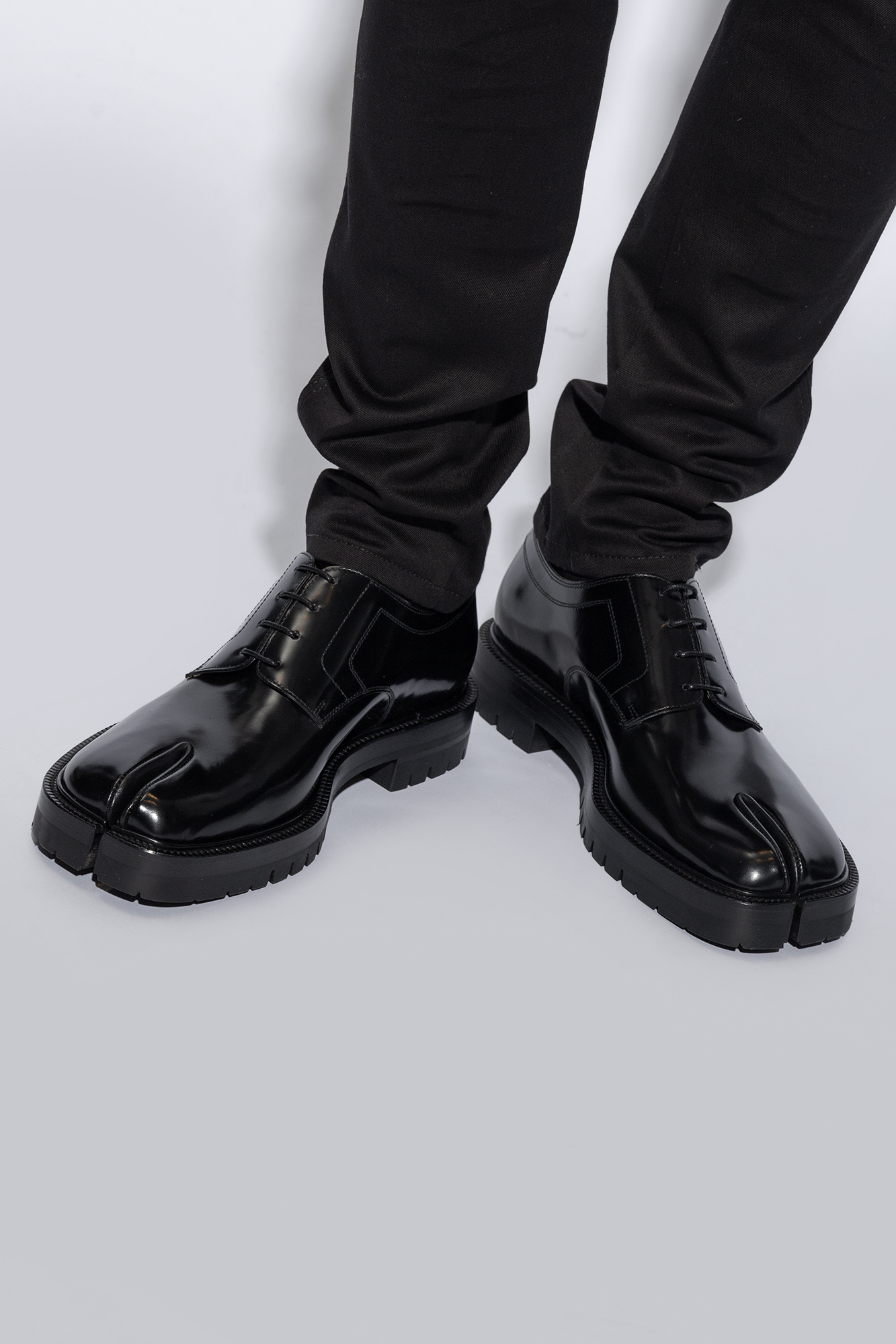 Maison Margiela tabi Derby Shoes In Black ModeSens